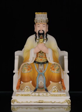 新品玉帝王母佛像玉皇o大帝王母娘娘汉白玉居家祝福中式桌面人物