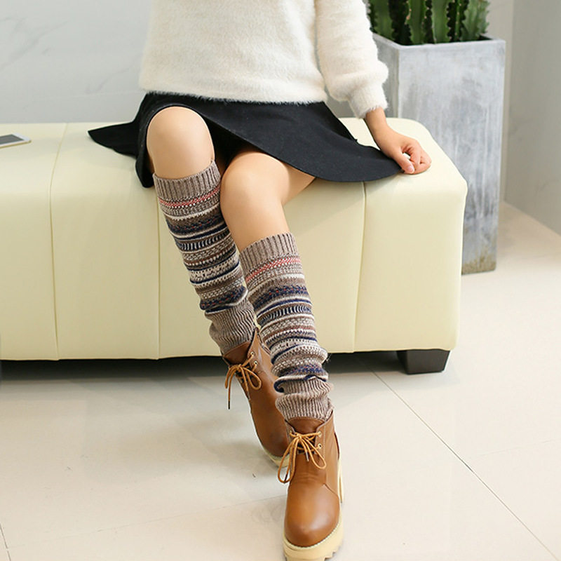 新品Retro Newly Woolp Women Winter Warm Leg Warmers Wool Kni