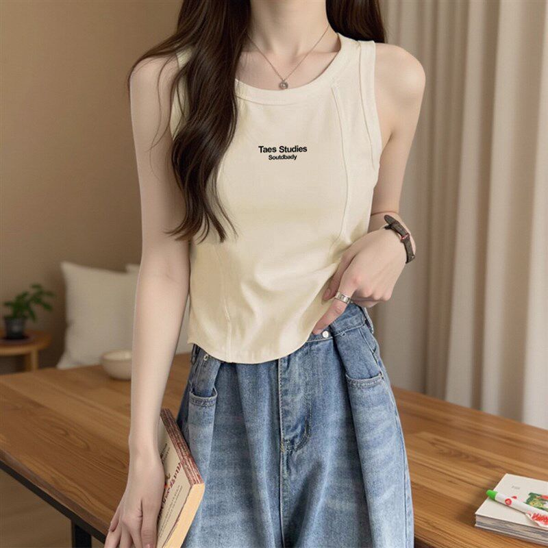 新品2025新款纯棉吊带背心女夏季内搭时尚修身显瘦W外穿白色上衣