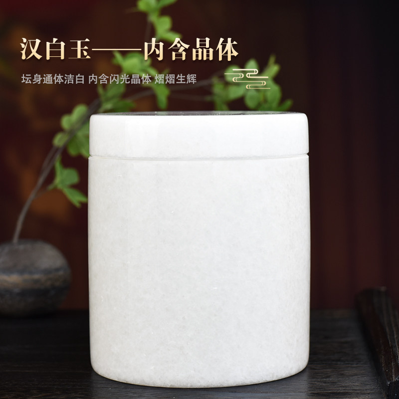 新品骨灰坛天然汉白玉素面港罐z直桶骨灰罐骨灰盅刻字照片棺材下