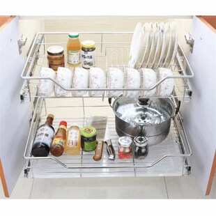 极速碗蓝600橱柜拉栏720抽屉拉篮滑轨不锈钢碗碟拉V兰放锅平蓝厨