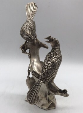 新品古玩铜器 喜鹊登梅摆件乾隆年E制双喜临门工艺品摆设婚庆礼品