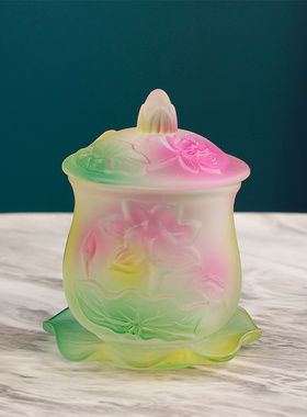 新品琉璃莲花供水杯供佛杯净水杯B佛前家用圣水杯大悲茶杯子观音