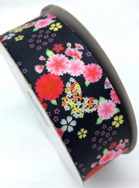 极速5yards/gLot 25mm 38mm Grosgrain Ribbon Printing Flowers