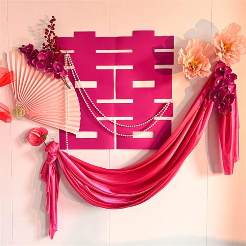 极速结婚布置套装婚宴卧室背景墙房间拉花L蜂窝球灯笼婚礼新房装