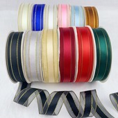 Yards Egde 25mm RibbonsC 极速5 Metallic Organza Gold Ribbons