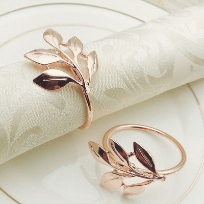 极速6pcs Hotejl Napkin Holder Autumn Leaves Napkin Buckle