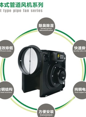 极速衆志送通风机迷你型 200s 950m3/h FDPT20-55AF0 空调管道