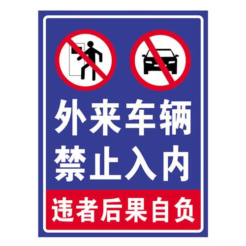 极速外来车辆禁止停放标识牌门前B请勿堵塞占用提示牌安全通道警