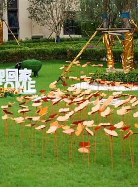 极速铁艺仿真蝴蝶草坪摆s件插件公园别墅园林景观创意装饰插枝插