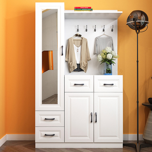 极速可定制衣h帽柜鞋柜一体门口玄关柜进门挂衣柜门门厅柜带镜子