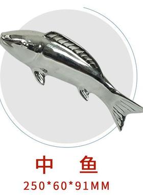 会所家居豪宅会馆酒店门口装饰不锈钢水景水池玫瑰金鱼摆件现货