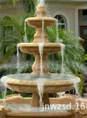 庭院石刻荷花水缸图片家庭石雕流水荷花鱼缸摆件加工厂家