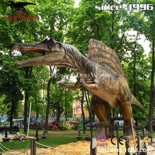 大型仿真棘龙模型景区游乐园引流互动产品仿真恐龙源头制作厂家