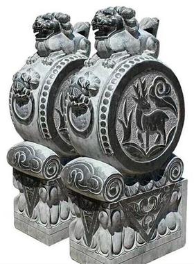 做旧石门枕青石仿古麒麟门墩造价汉白玉大象石墩图片大全