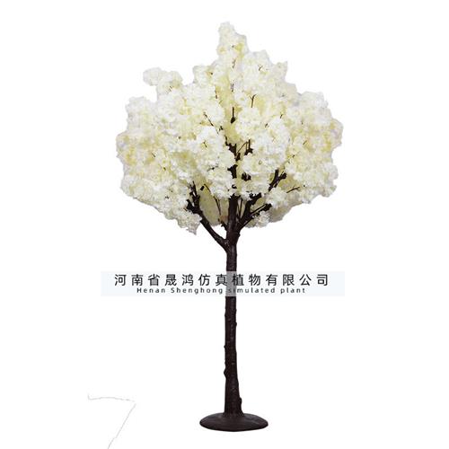 仿真樱花树白色假树大型植物仿真桃花树落地装饰树摆件假花樱花枝