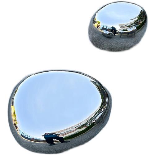 金属镜面不锈钢水滴鹅卵石头雕塑摆件圆形高坐椅子室内外简约装饰