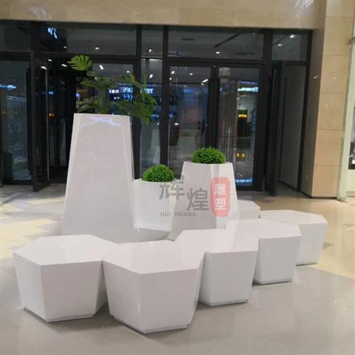 白色大树脂简约现代组合田园椭圆花盆户外轻奢玻璃钢花钵摆件花钵