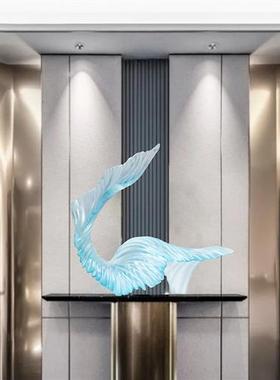 简约现代家居创意透明树脂雕塑摆件酒店样板房玄关客厅软装艺术品