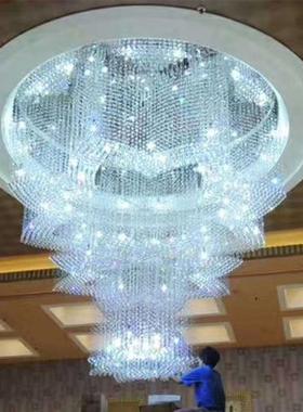 客厅吊灯欧式酒店大堂水晶吊灯创意水晶吸顶灯工程非标定制