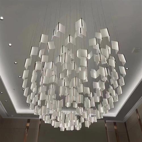 售楼部酒店会所大堂客厅亚克力工程吊灯北欧后现代简约创意餐厅灯