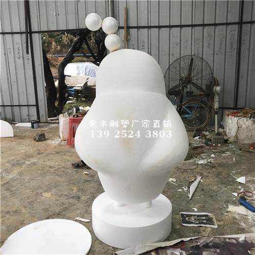 举球不锈钢球创意卡通公仔摆件抽象造型售楼处玻璃钢卡通雕塑