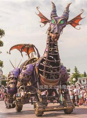 主题公园主题活动彩车装饰打造大型树脂软硬材质巡游花车制作公司