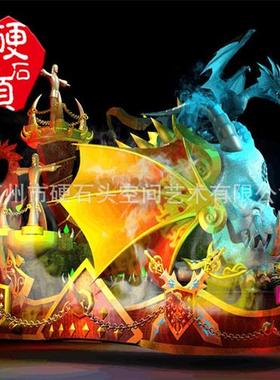 深圳厂家设计制作彩车艺术节摆件游乐园花车巡游彩车花车租赁