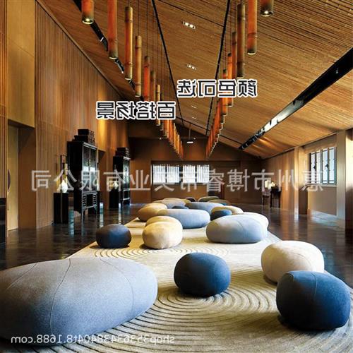 现货鹅卵石造型软包沙发商场酒店售楼部美陈等候玻璃钢休闲椅系列图片