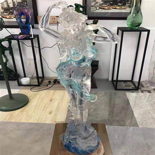透明维纳斯人物雕塑铂晶树脂工艺品摆件室内铂晶水晶艺术软装饰品