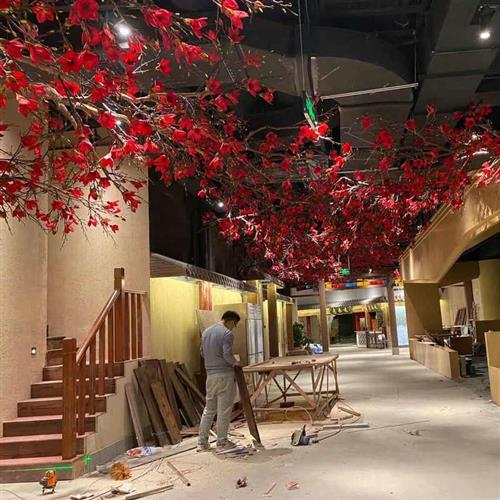 大型仿真木棉花许愿树室内装饰商场店铺橱窗造景仿真树英雄花树