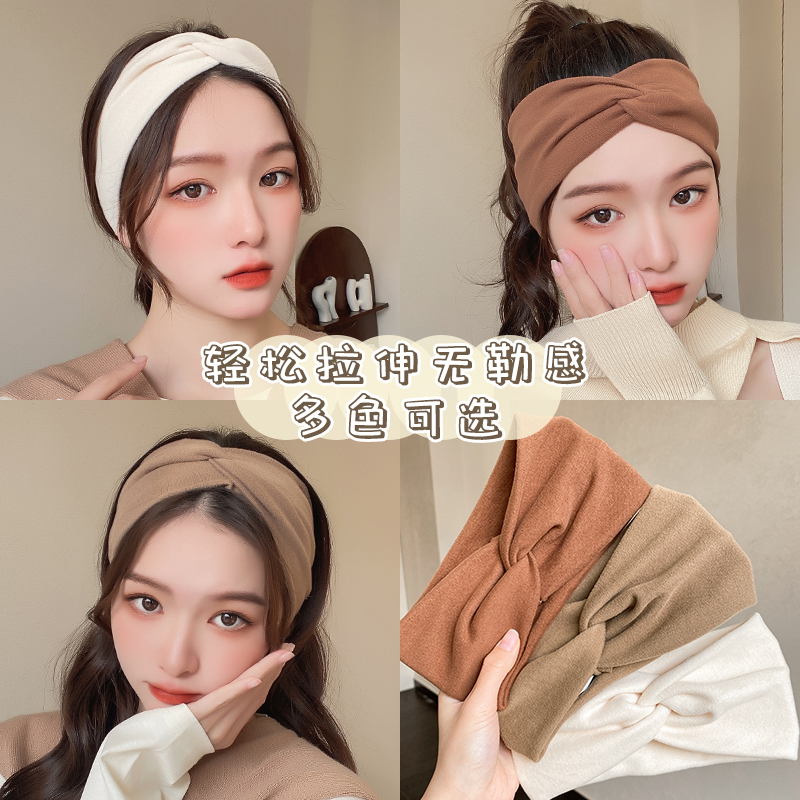护额头带保暖防风德m绒护脑门发带女百搭外出头套冬天束发带女洗