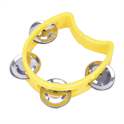 极速Hand Held Tambourine Metal Bell  Plastic Rattle BYall Pe