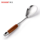 极速304不锈钢饭勺大号长柄分餐勺加厚打饭勺家用盛饭.大勺子不粘