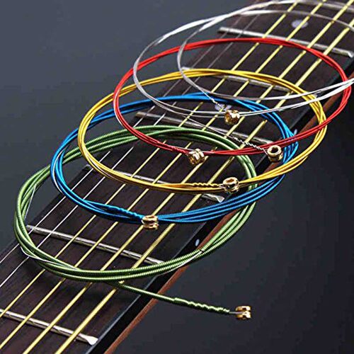 极速6Pcsd/Set Acoustic Guitar Strings Rainbow Colorful Guita