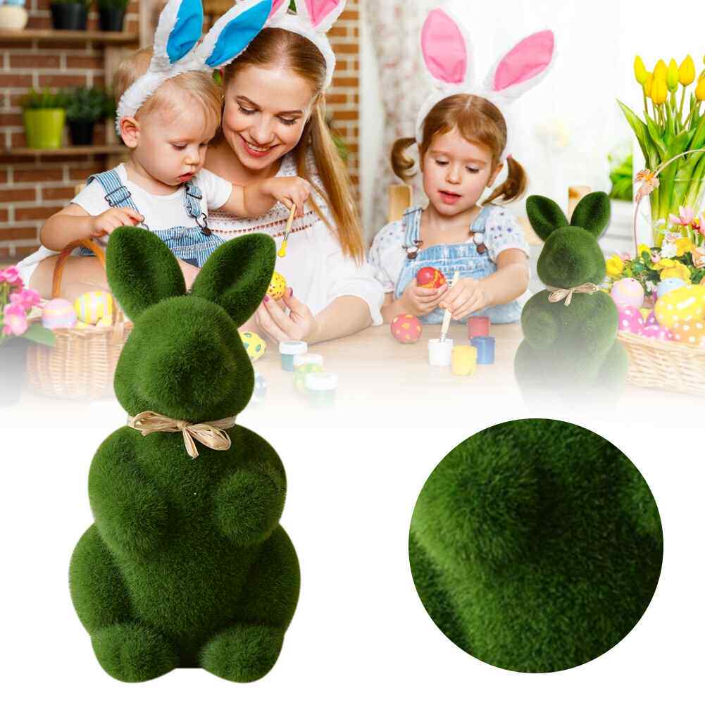 极速Easter Moss Rabbit Statue Artificial Turf Grass BuZnny H