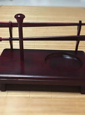 极速佛俱用品法器地钟架地u钟盘(可放木鱼帝钟盘套装)实木架子组