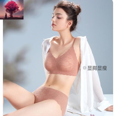 速发伊维斯文胸【小海豚内衣】小胸聚拢上托不空杯无钢圈固定胸垫