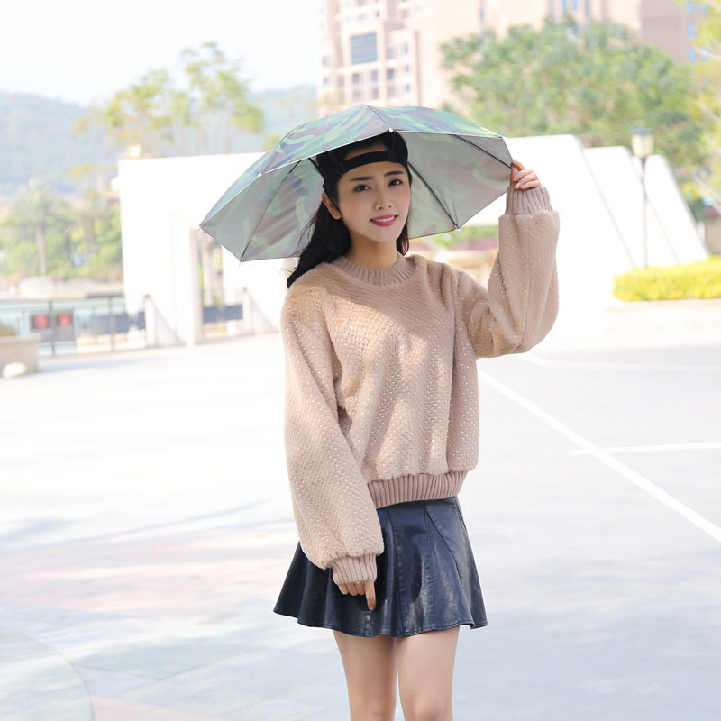 极速钓鱼b遮阳伞头伞雨帽伞帽头戴式雨伞帽防雨头带折叠帽子大号