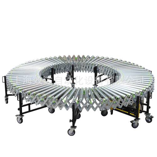 极速促动力滚筒输送机伸缩流水线转弯输送机碳钢电V动弯曲输送带