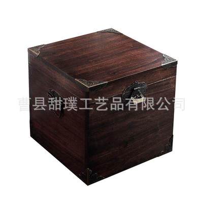 极速香樟木带锁木箱复古正方形储物箱收纳K木箱子木质方木盒子大