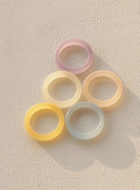 极速5pcs Set 20k22 New Korean Vintage Resin Geometric Colorf