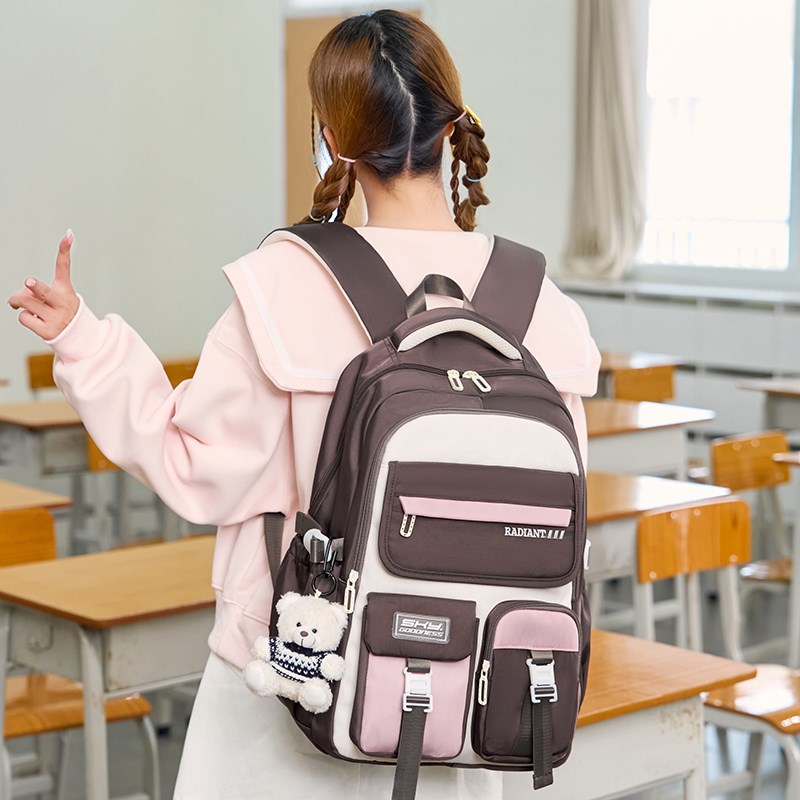 极速轻便减负书包初中生女生大容量高中学生小学生3-6.年级防水双
