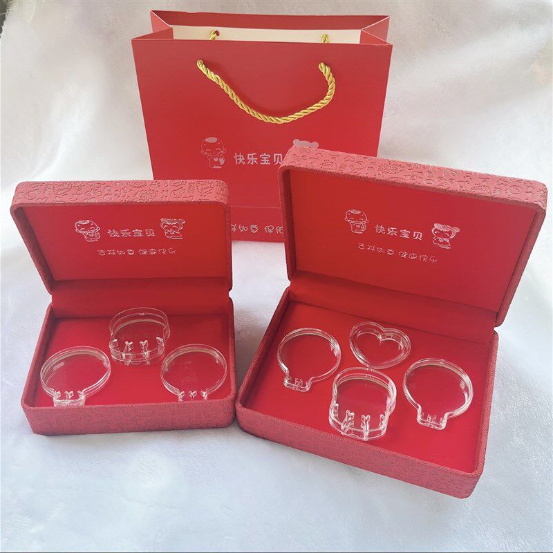 极速宝宝银饰玉器首饰收纳盒展示盒儿童绒布防尘首V饰盒童镯童锁
