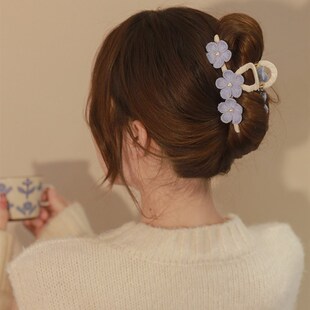 极速奥特莱斯折扣精致花朵抓夹气质F发夹女后脑勺优雅发卡鲨鱼夹