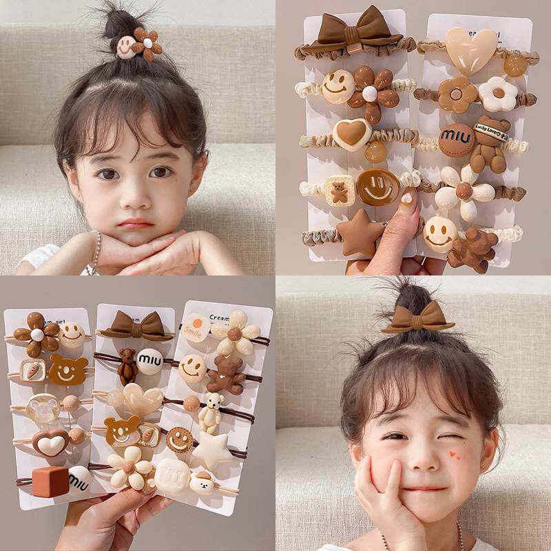 极速咖色头绳儿童高颜值皮筋202B2新款女孩发圈扎头发绳女童橡皮