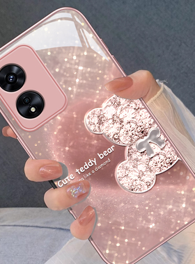 适用OPPOA1-5G手机壳A3PRO新款全包A9创意钻石熊A11X情侣A32硅胶A55防摔A57保护A58软套A96潮流A97金属漆玻璃