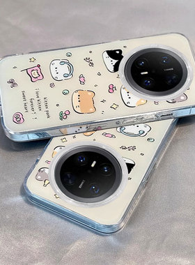 适用华为mate70Pro手机壳新款70RS时尚60Pro+大孔白色IMD50可爱耳机猫咪40卡通颜值高级女款30潮流防摔保护套