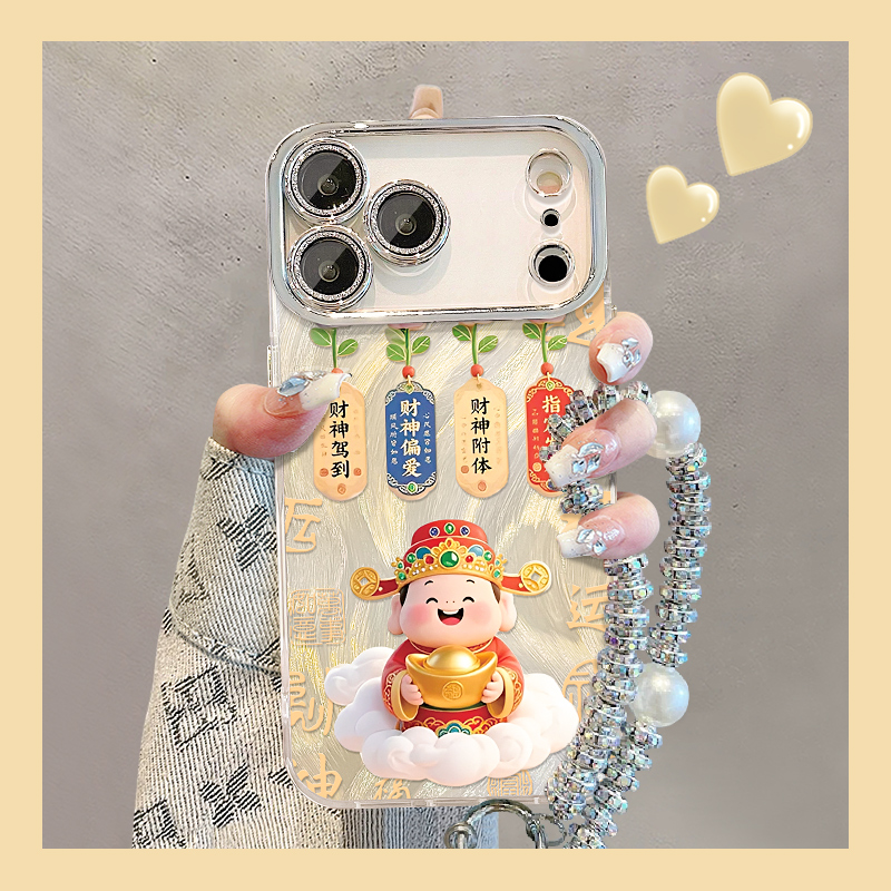 适用苹果系列财神爷手链手机壳