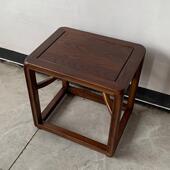 新中式 实木方凳老榆木凳子现代简约家用矮凳换鞋 凳原木拼接小凳子